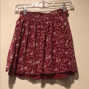 Red Floral Skater Skirt
